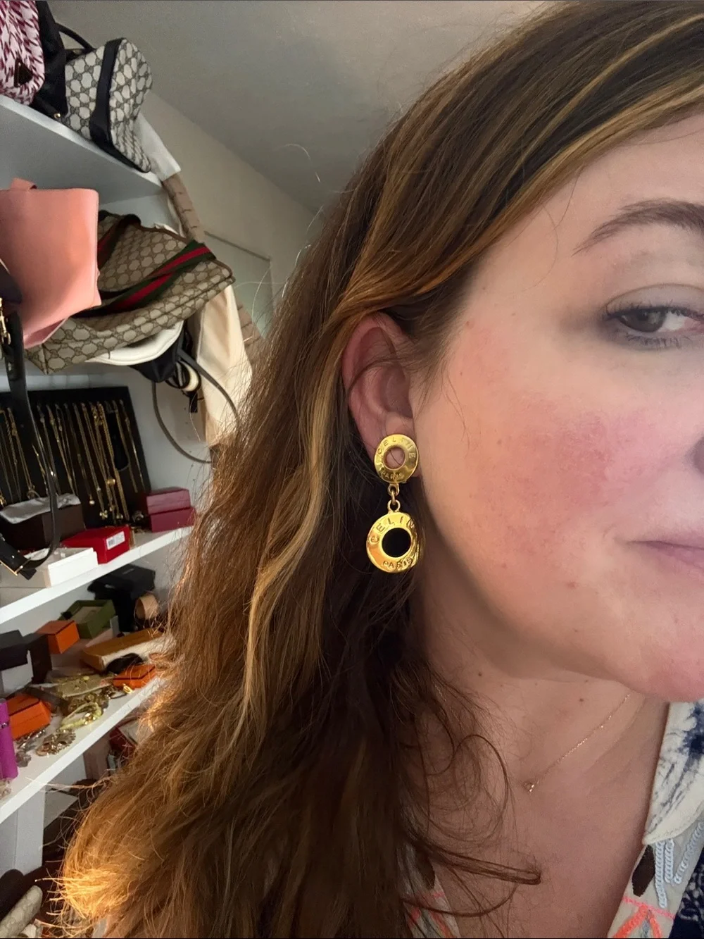 Celine Circle Dangle Clips - Picture 2 of 2